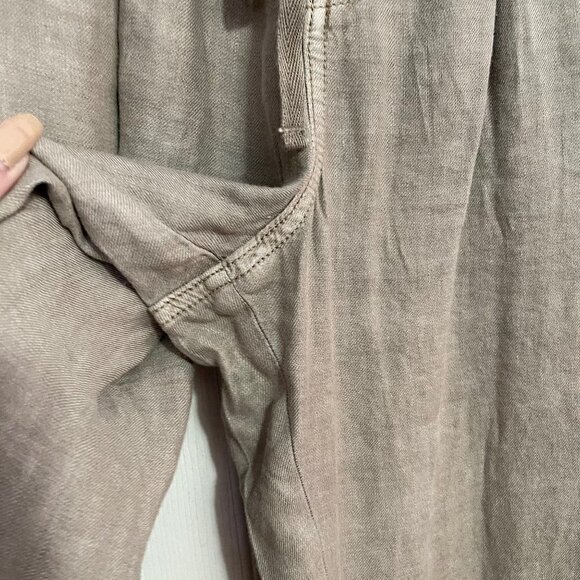 American Eagle Women's Green Linen Viscose Paperbag Flowy High Rise Pants Size 2 - Picture 6 of 8